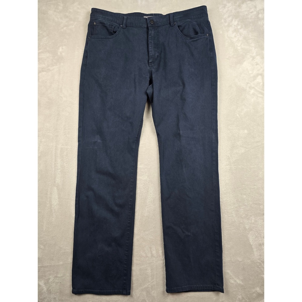 DL1961 Avery Modern Straight Pants Mens 38x34 Navy Blue Vessel Stretch Trousers
